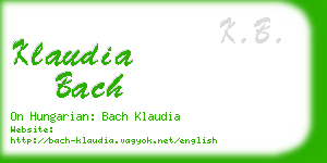 klaudia bach business card